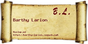 Barthy Larion névjegykártya
